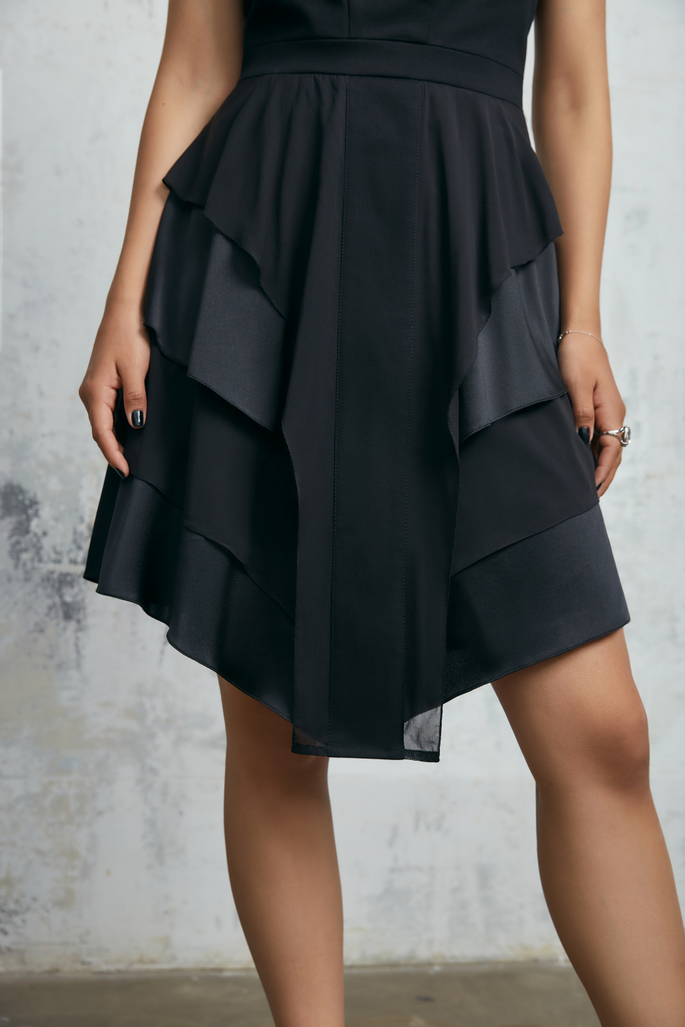 платье черное женское многослойные юбки